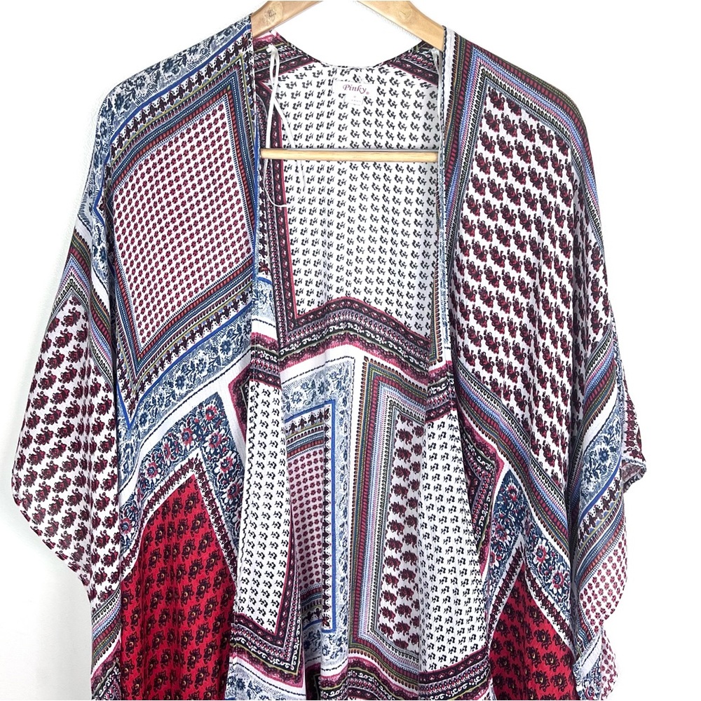 Pinky Boho Open Front Patchwork Tassel Festival K… - image 3